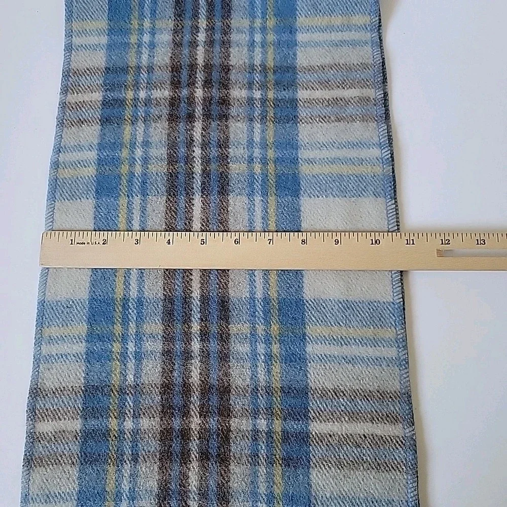 Patrick King Fringed Wool Scarf Plaid Flannel Pockets Academia Classic Preppy‎